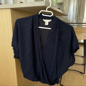 Navy Batwing Blouse